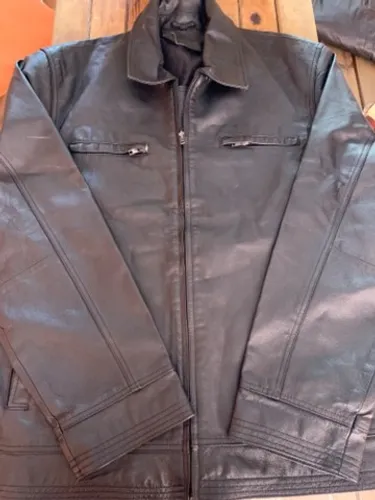 Jaqueta de couro masculina 