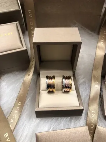 anel aliança bulgari bvlgari com caixa preta brinde 