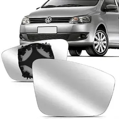 Lente Retrovisor Volkswagen Fox 2010 à 2012 - Lente C/ Placa / Convexa - LD - Metagal
