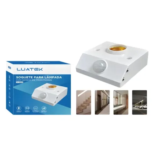 (NOVO) Soquete de Lâmpada Com Sensor Luatek LK-6025