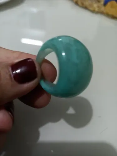  anel na cor verde água