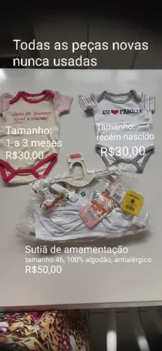 Macaquinhos e sutiã de amamentação 