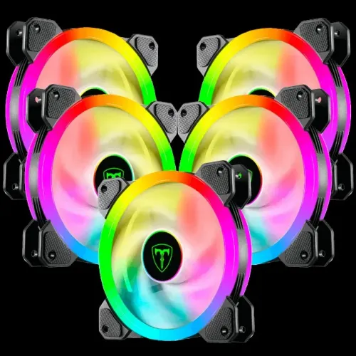 Kit 5 Cooler Fan 120mm T-Dagger T-TGF515 com Botão de Controlar - WZetta