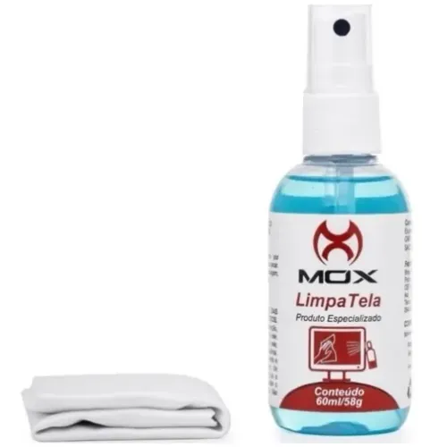 Limpa Telas Mox MO-LT60ml + Flanela para Tv/Monitor/Celular