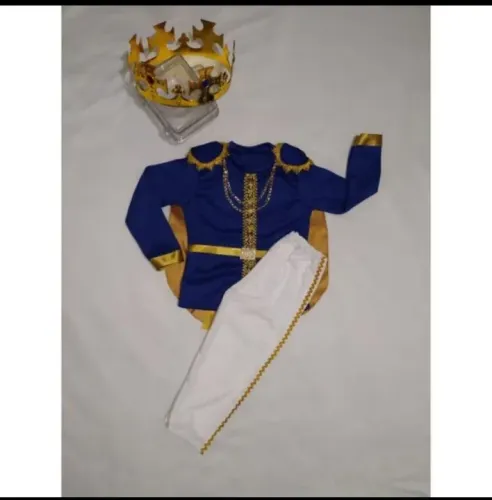 Conjunto Príncipe Bebê - Azul Royal com Dourado