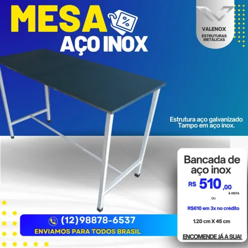 Mesa de inox para restaurante 