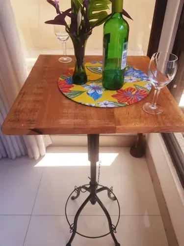 Mesa Bistrô Ajustável Quadrada Tampo 50cm