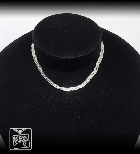 Cordão Gargantilha Feminina Trançado 3 fios