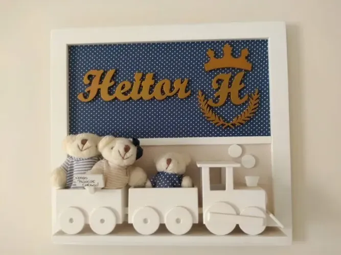 Porta Maternidade Luxo Ursinhos Menino Heitor r$ 100,00 