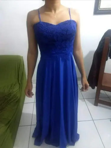 Vestido longo festa azul Royal 
