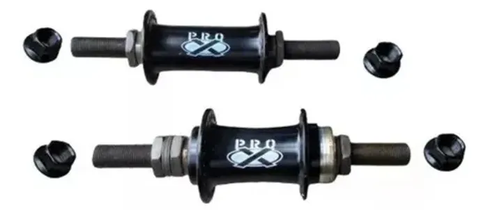 PAR DE CUBO PRO-X 48 FUROS ESFERADO EIXO 14MM GROSSO PRETO PARA CATRACA