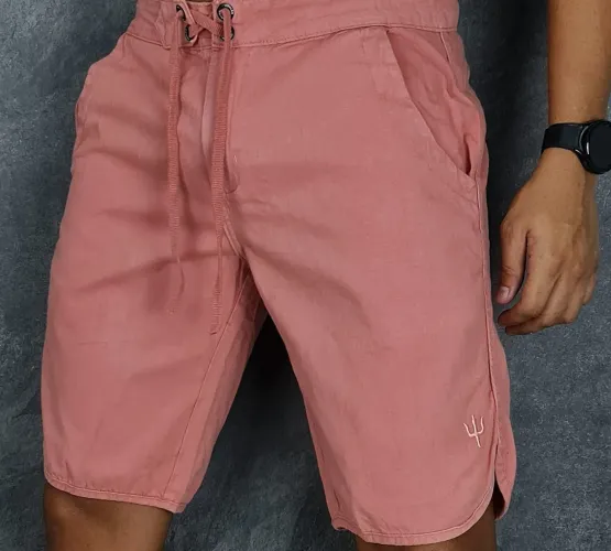 Bermuda em sarja com cordão arpoador Rosa coleção verão 2026