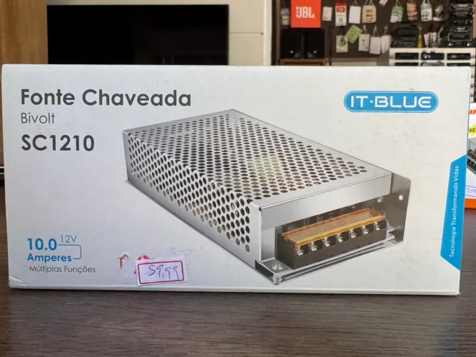 Fonte 12 volts 10 amperes na promoção só 59,00