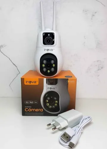 Câmera de Segurança com Lente Dupla e Suporte para Cartão