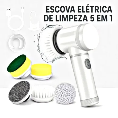 Escova Elétrica de Limpeza 5 em 1