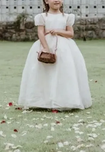 Vestido de festa infantil branco 