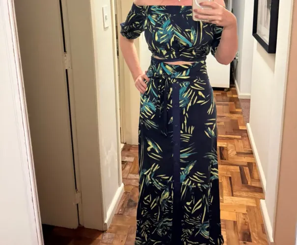 Saia Longa e top estampado