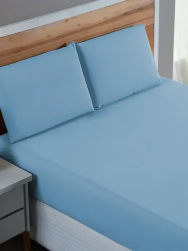 JOGO DE CAMA 4 PEÇAS SOLTEIRO AZUL