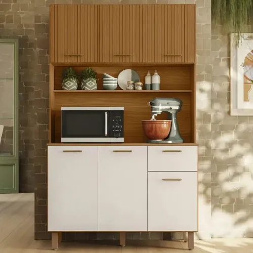 Cozinha compacta livia sofisticação e organização com 6 portas 1 gaveta