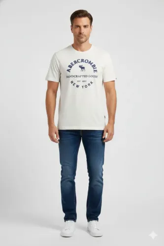 Camiseta Abercrombie & Fitch Muscle Branca Masculina - Usada Poucas Vezes - Ótimo Estado