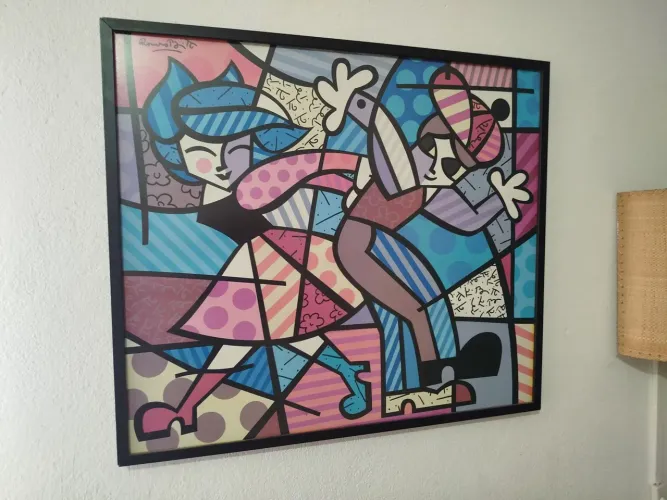 Quadro Romero Brito Casal dançante 