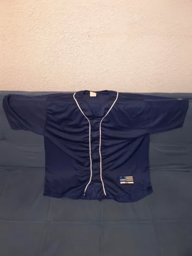 Adidas Men's Size L Baseball Softball Jersey Dark Blue Mesh Blank