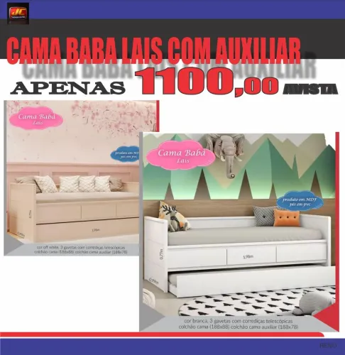 CAMA BABA LAIS COM AUXILIAR 
