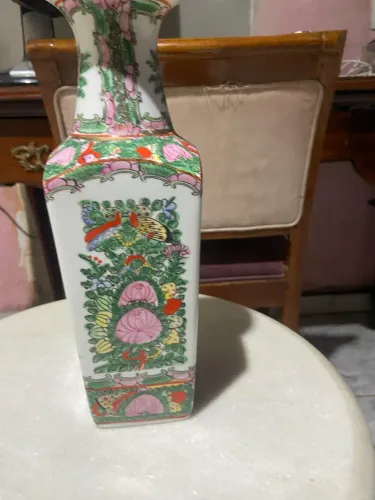 Vaso chinês quadrado perfeito 30 cm raridade 