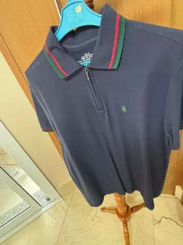 Camiseta polo Vila Romana azul marinho tamanho G
