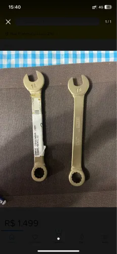 Chave combinada Gedore   18mm cobre belirio antifaiscante 2 unidades novas sem uso  