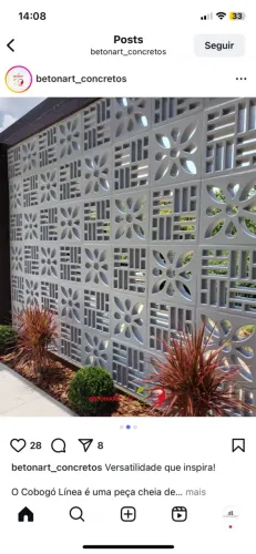 Cobogó de concreto - tijolo vazado decorativo
