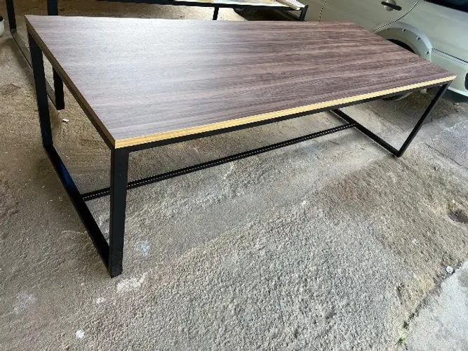 Mesa de reunião em Metal e MDF 2,5m / mesa estilo industrial para escritório