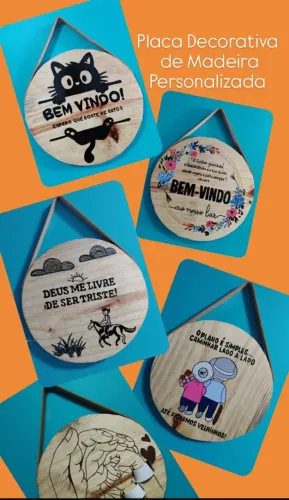 Placa Decorativa de Madeira Personalizada