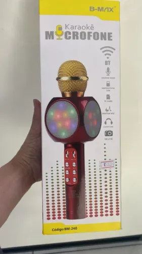 Microfone Karaokê Bluetooth Bmax BM-240 - Diversão Garantida - Festa - Loja Coimbra 
