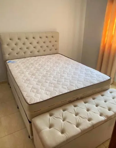Cama casal bege completa 