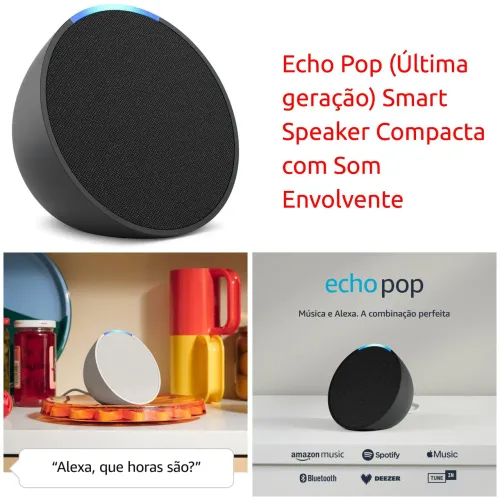 Echo Pop (Última geração) Smart Speaker Compacta