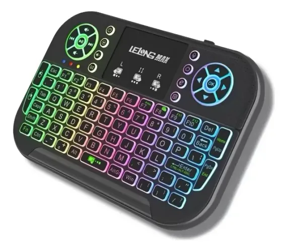 Mini Teclado Sem Fio Bluetooth Iluminado Para TV XBox Video Game