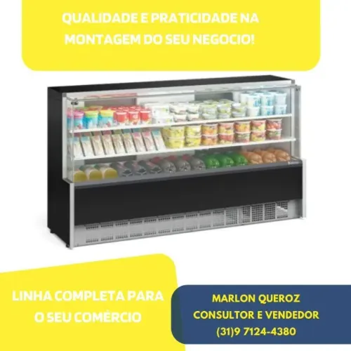 Balcão Refrigerado Vidro Reto 2,05M 2 Placas Frias Gelopar 220v