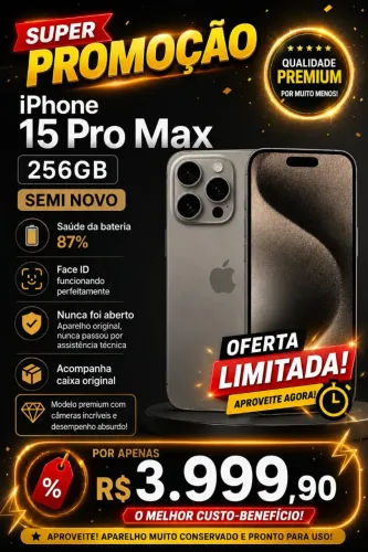 IPHONE 15 PRO MAX 256 CINZA