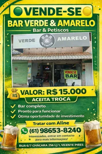 Posso ponto bar completo na Vicente Pires