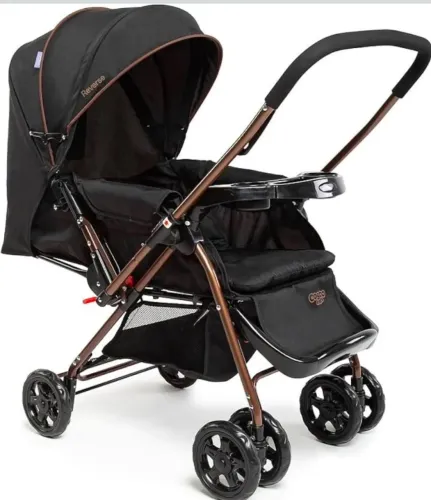 Carrinho Travel System Cosco Kids, Reverse Duo, O a 15kg, Preto e Bronze