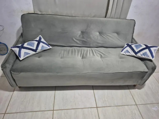 Sofá Cinza Retrátil e Reclinável