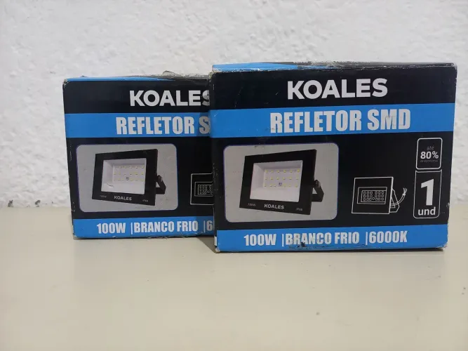 2 Refletores SMD 100 W Branco Frio 6000k