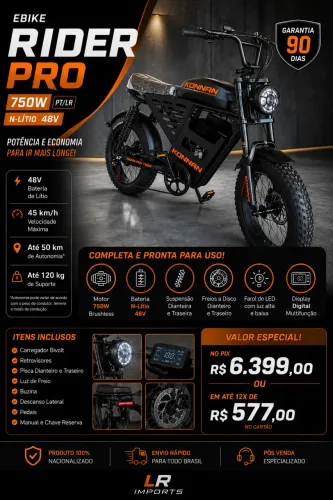 Bicicleta elétrica 750w