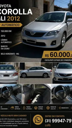 Toyota Corolla GLI 1.8 Flex 16V Aut. 2012