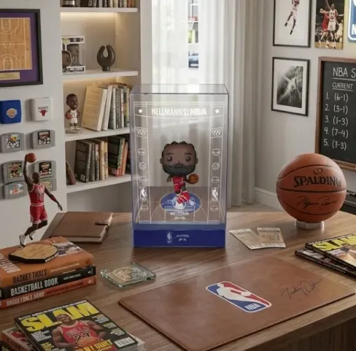 Funko Pop James Harden #210 LA Clippers + Expositor Acrílico Edição Especial Hellmanns NBA