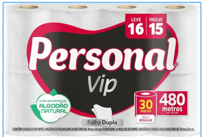 Personal Papel Higiênico Vip Folha Dupla