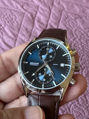 Relógio Seculus cronógrafo azul