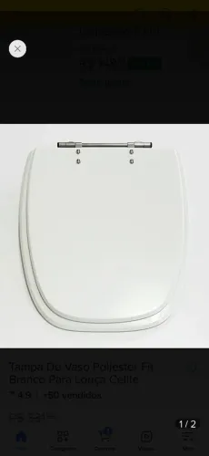 Tampo de privada poliester Fit branco para louça Celite!!