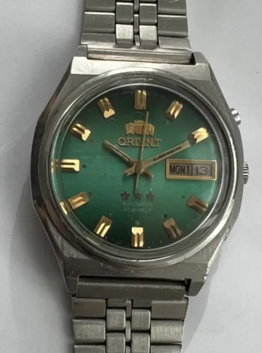 Orient 3 Estrelas Verde Bold Indexes